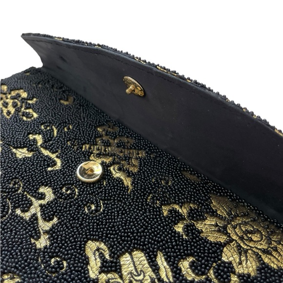 Vintage Elsie Tu Elaborate Hand Beaded Purse Clutch Hong Kong Black Gold - Picture 2 of 11
